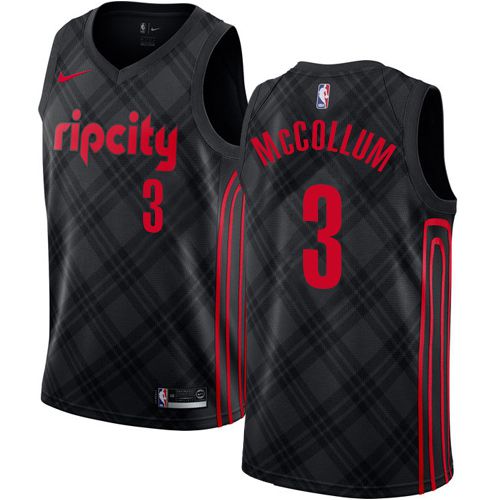 Men Portland Trail Blazers #3 Mccollum Black City Edition Nike NBA Jerseys->san antonio spurs->NBA Jersey